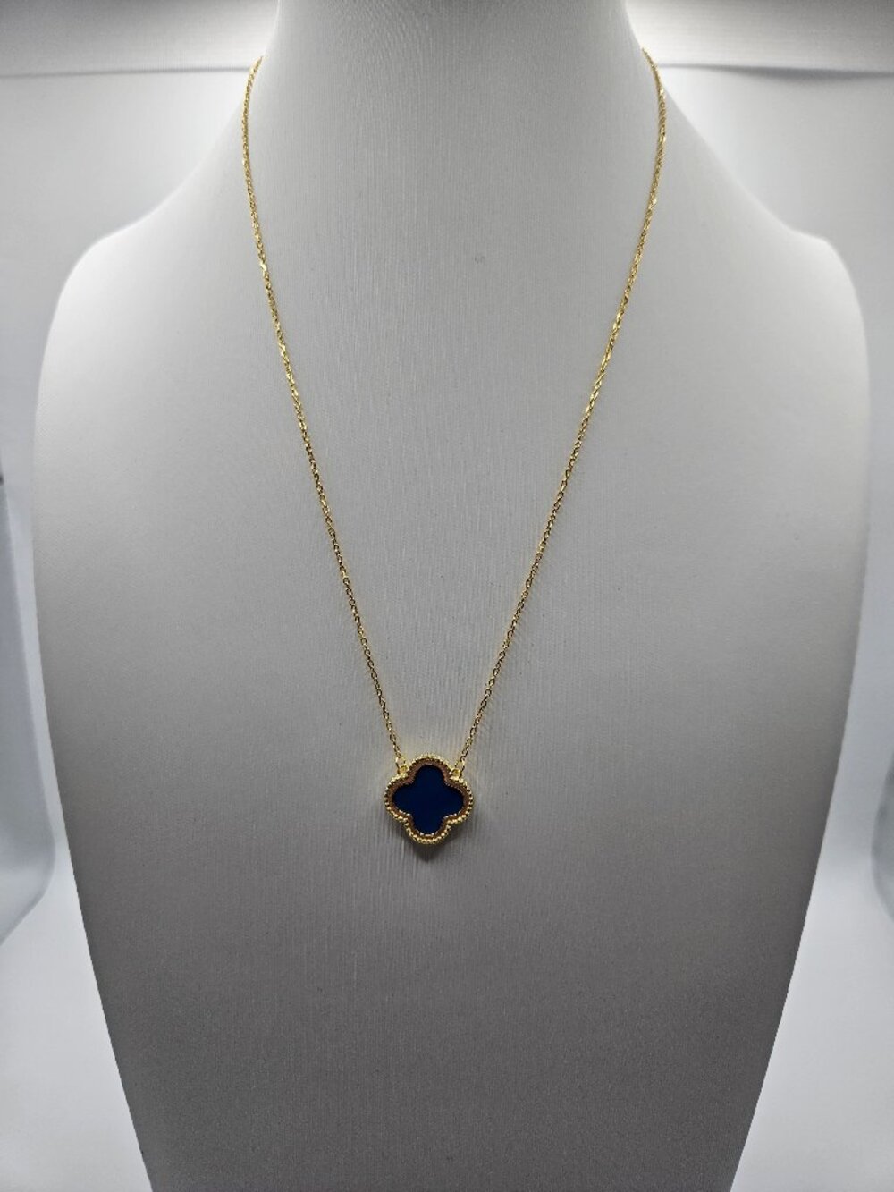 .925 Sterling Silver Gold-Plated Clover Necklace Adjustable